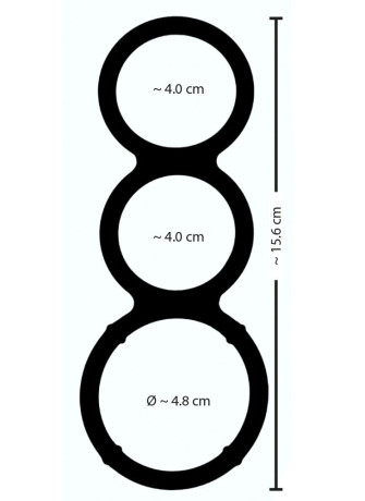 Metallic Silicone Triple cock and ball ring